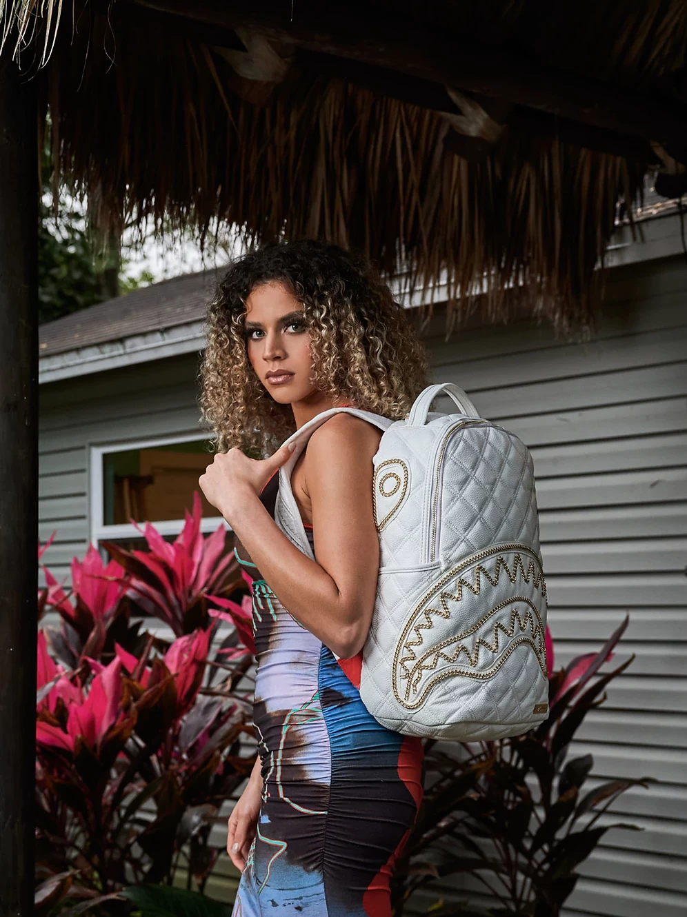 Sprayground Riviera White Gold DLX Backpack 9 Sprayground Riviera White Gold DLX Backpack - Image 9