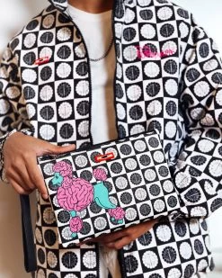 SPRAYGROUND POODLE CHECK RON ENGLISH COLLAB POUCHETTE -Fashion backpack-sprayground B4928 3 1