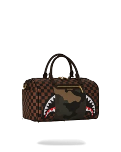 SPRAYGROUND EXTERIOR GOLD ZIP POCKET SHARKS IN PARIS MINI DUFFLE -Fashion backpack-sprayground D5627 2