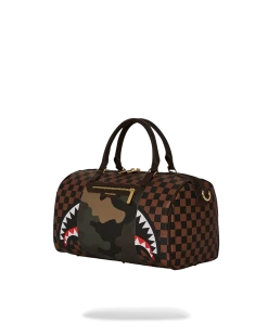 SPRAYGROUND EXTERIOR GOLD ZIP POCKET SHARKS IN PARIS MINI DUFFLE -Fashion backpack-sprayground D5627 3