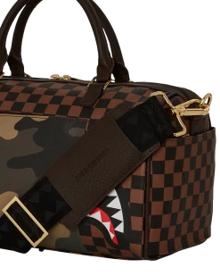 SPRAYGROUND EXTERIOR GOLD ZIP POCKET SHARKS IN PARIS MINI DUFFLE -Fashion backpack-sprayground D5627 5