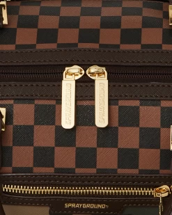 SPRAYGROUND EXTERIOR GOLD ZIP POCKET SHARKS IN PARIS MINI DUFFLE -Fashion backpack-sprayground D5627 6