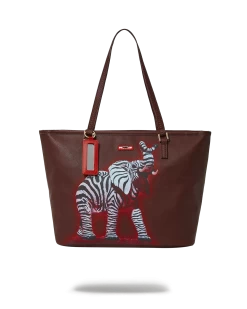 SPRAYGROUND ZEBRA ELEPHANT RON ENGLISH COLLAB TOTE