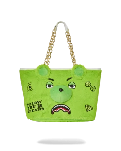 SPRAYGROUND PLUSH MONEYBEAR TOTE (GREEN)