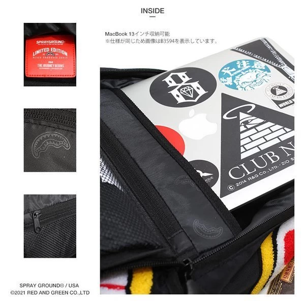 Sprayground | Skull Unisex Nylon Street Style Collaboration A4 2WAY 14 Sprayground | Skull Unisex Nylon Street Style Collaboration A4 2WAY - Image 14