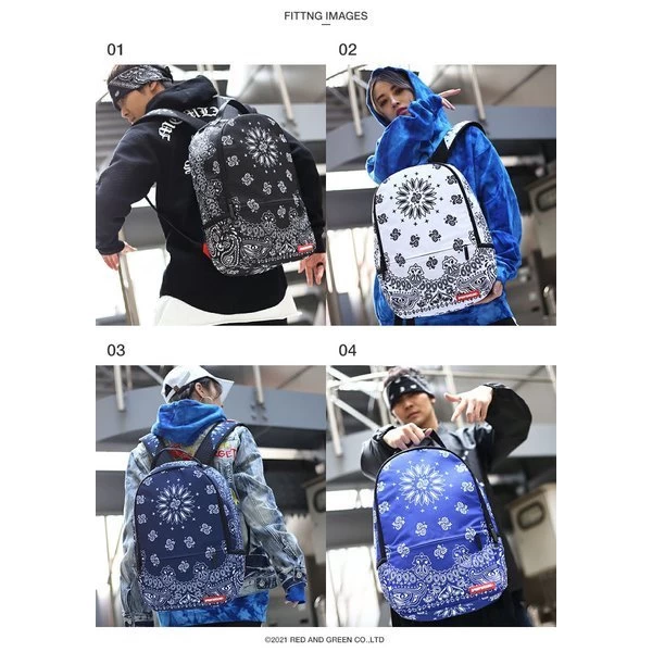 Sprayground | Paisley Unisex Nylon Street Style A4 2WAY 3WAY Oversized 4 Sprayground | Paisley Unisex Nylon Street Style A4 2WAY 3WAY Oversized - Image 4